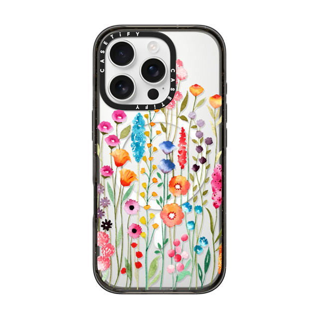 Sison Designs x CASETiFY iPhone 16 Pro ケース ブラック インパクトケース MagSafe対応 Jardin De Fleurs 2 phone case