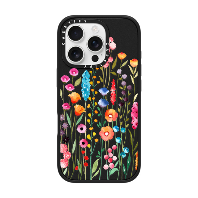 Sison Designs x CASETiFY iPhone 16 Pro ケース マットブラック インパクトケース Jardin De Fleurs 2 phone case