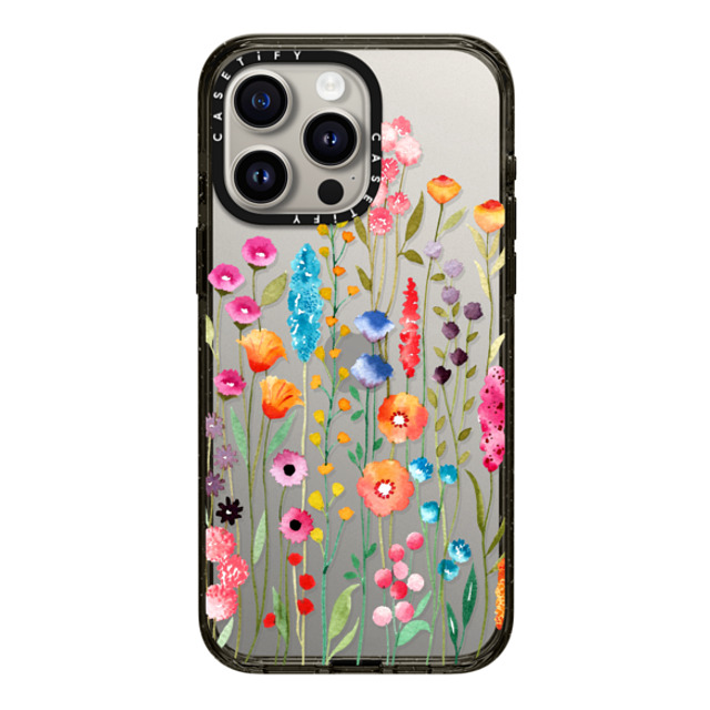 Sison Designs x CASETiFY iPhone 15 Pro Max ケース ブラック インパクトケース Jardin De Fleurs 2 phone case