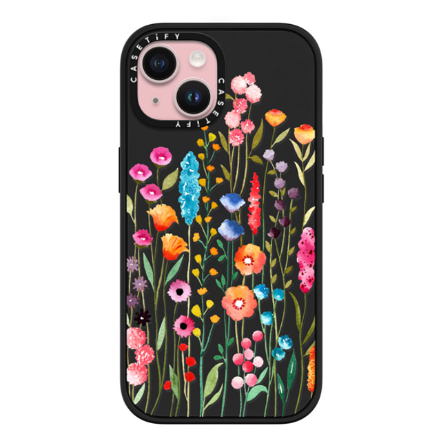 Sison Designs x CASETiFY iPhone 15 ケース マットブラック インパクトケース MagSafe対応 Jardin De Fleurs 2 phone case