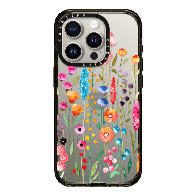 Sison Designs x CASETiFY iPhone 15 Pro ケース ブラック インパクトケース Jardin De Fleurs 2 phone case