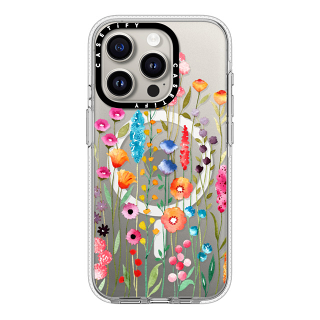 Sison Designs x CASETiFY iPhone 15 Pro ケース クリア クリア ケース MagSafe対応 Jardin De Fleurs 2 phone case