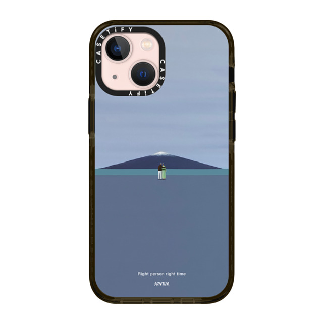 Suntur x CASETiFY iPhone 13 Mini ケース ブラック インパクトケース Right person right time