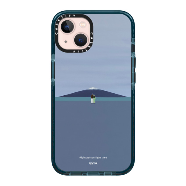 Suntur x CASETiFY iPhone 13 ケース Pacific Blue インパクトケース Right person right time