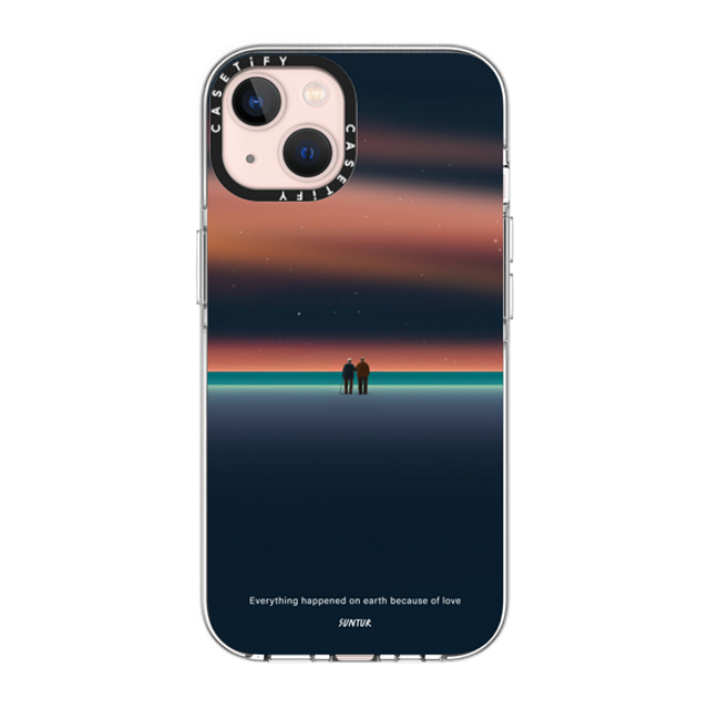 Suntur x CASETiFY iPhone 13 ケース クリア クリア ケース MagSafe対応 Everything happened on earth because of love