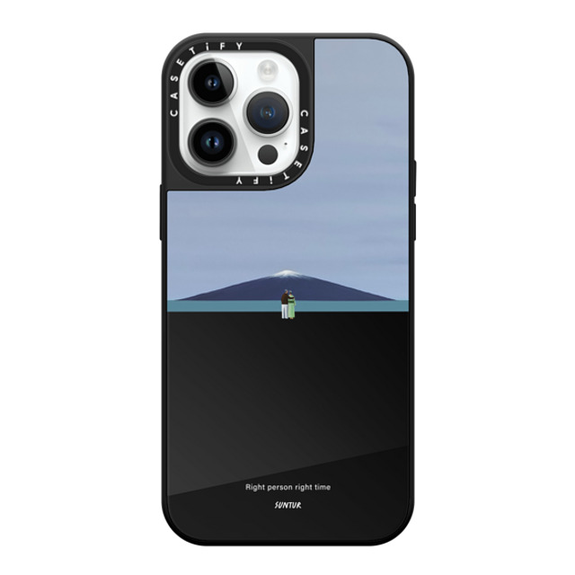 Suntur x CASETiFY iPhone 14 Pro Max Case Black on Black ミラーケース MagSafe対応 Right person right time Suntur x CASETiFY iPhone 14 Pro Max Case Black on Black ミラーケース MagSafe対応 Right person right time