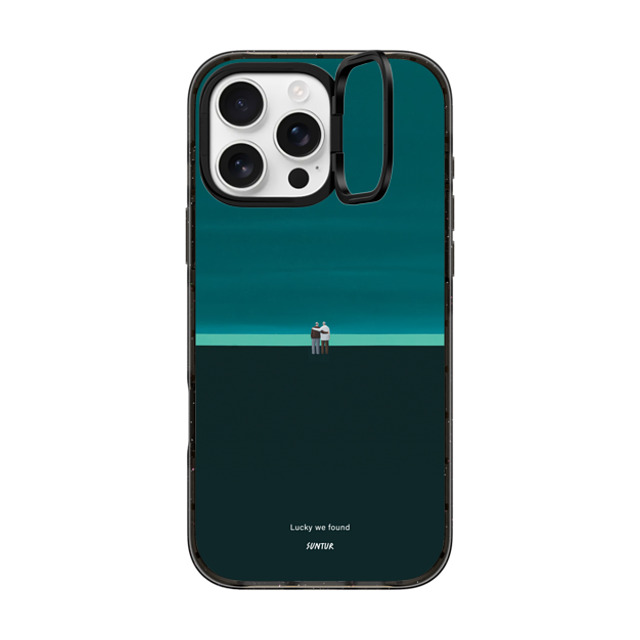 Suntur x CASETiFY iPhone 16 Pro Max ケース ブラック インパクトリングスタンドケース MagSafe対応 Lucky we found