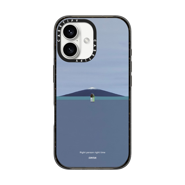 Suntur x CASETiFY iPhone 16 ケース ブラック インパクトケース MagSafe対応 Right person right time