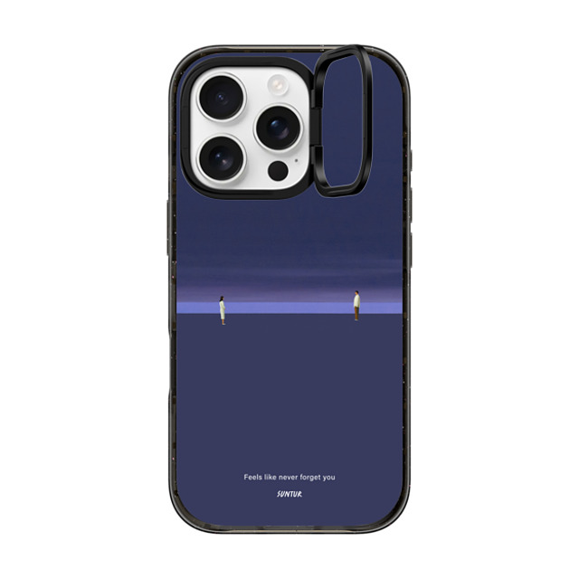 Suntur x CASETiFY iPhone 16 Pro ケース ブラック インパクトリングスタンドケース MagSafe対応 Feels like never forget you