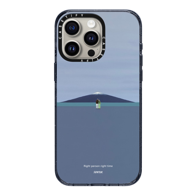 Suntur x CASETiFY iPhone 15 Pro Max ケース Classic Blue インパクトケース MagSafe対応 Right person right time