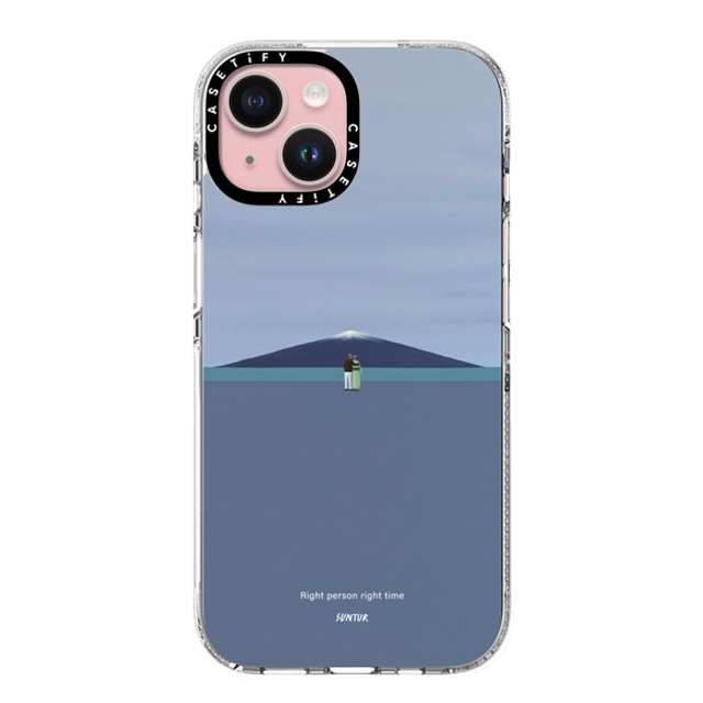 Suntur x CASETiFY iPhone 15 ケース クリア クリア ケース MagSafe対応 Right person right time