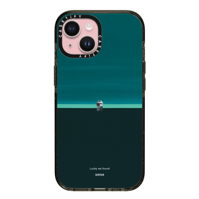 Suntur x CASETiFY iPhone 15 ケース ブラック インパクトケース Lucky we found