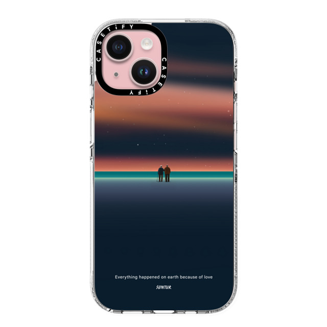 Suntur x CASETiFY iPhone 15 ケース クリア クリア ケース MagSafe対応 Everything happened on earth because of love