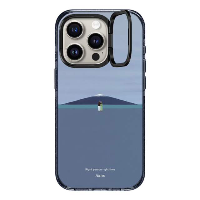 Suntur x CASETiFY iPhone 15 Pro ケース Classic Blue インパクトリングスタンドケース MagSafe対応 Right person right time