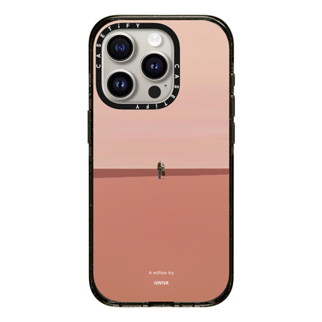 Suntur x CASETiFY iPhone 15 Pro ケース ブラック インパクトケース MagSafe対応 A million try