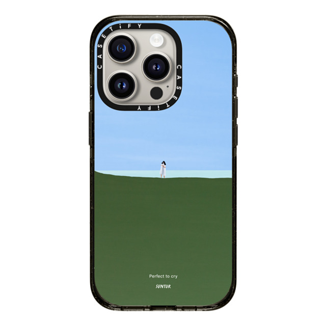Suntur x CASETiFY iPhone 15 Pro ケース ブラック インパクトケース Perfect to cry
