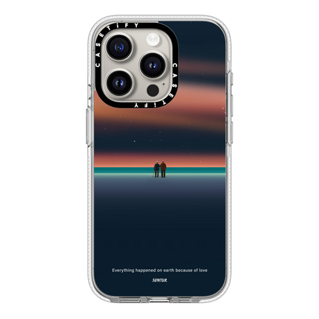 Suntur x CASETiFY iPhone 15 Pro ケース クリア クリア ケース MagSafe対応 Everything happened on earth because of love