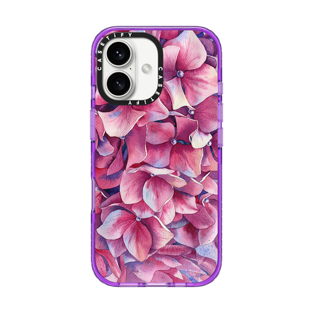 "CASETiFY iPhone 16 Case パープル Impact Case MagSafe Compatible "Pink hydrangea" emma reznikova" "CASETiFY iPhone 16 Case パープル Impact Case MagSafe Compatible "Pink hydrangea" emma reznikova"