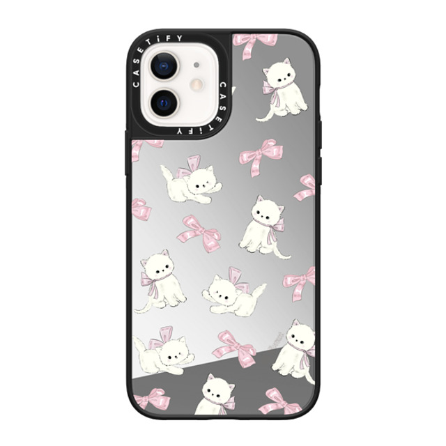 CASETiFY iPhone 12 ケース Silver on Black ミラーケース MagSafe対応 Ribbon Kitten hi forest Back to School CASETiFY iPhone 12 ケース Silver on Black ミラーケース MagSafe対応 Ribbon Kitten hi forest Back to School