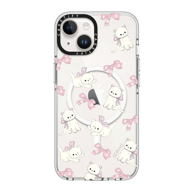 CASETiFY iPhone 14 Case Clear Clear Case MagSafe Compatible Ribbon Kitten hi forest CASETiFY iPhone 14 Case Clear Clear Case MagSafe Compatible Ribbon Kitten hi forest