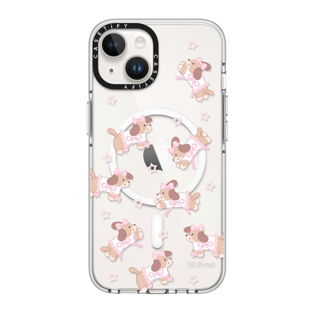 CASETiFY iPhone 14 Case Clear Clear Case MagSafe Compatible Ribbon Puppy hi forest CASETiFY iPhone 14 Case Clear Clear Case MagSafe Compatible Ribbon Puppy hi forest