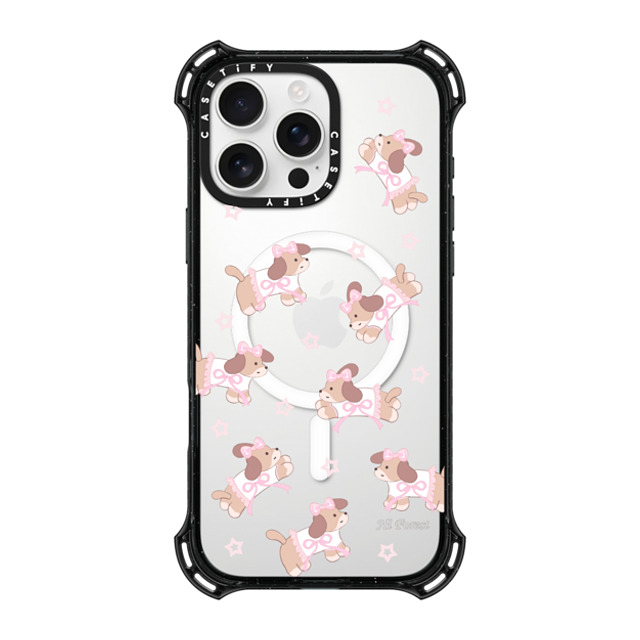 CASETiFY iPhone 16 Pro Max Case Black バウンスケース Ribbon Puppy hi forest CASETiFY iPhone 16 Pro Max Case Black バウンスケース Ribbon Puppy hi forest