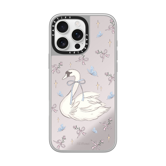 CASETiFY iPhone 16 Pro Max Case シルバー (シルバーバンパー) ミラーケース MagSafe対応 Swan Dance hi forest Back to School CASETiFY iPhone 16 Pro Max Case シルバー (シルバーバンパー) ミラーケース MagSafe対応 Swan Dance hi forest Back to School