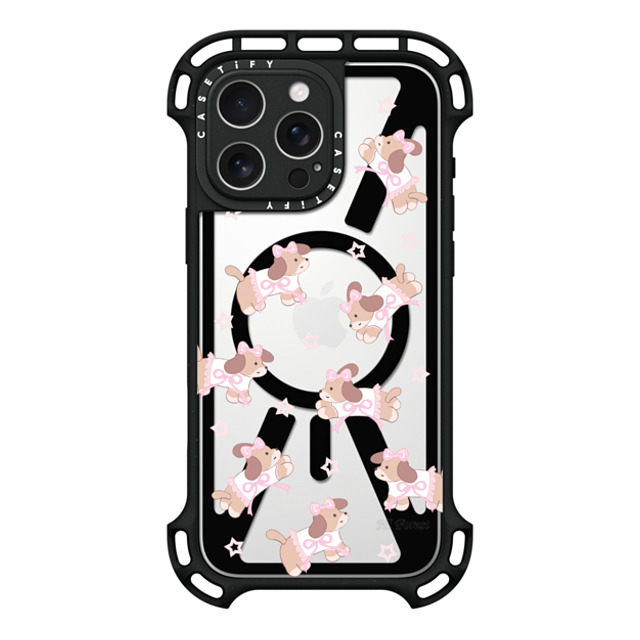CASETiFY iPhone 16 Pro Max Case Black ウルトラ バウンスケース MagSafe対応 Ribbon Puppy hi forest CASETiFY iPhone 16 Pro Max Case Black ウルトラ バウンスケース MagSafe対応 Ribbon Puppy hi forest