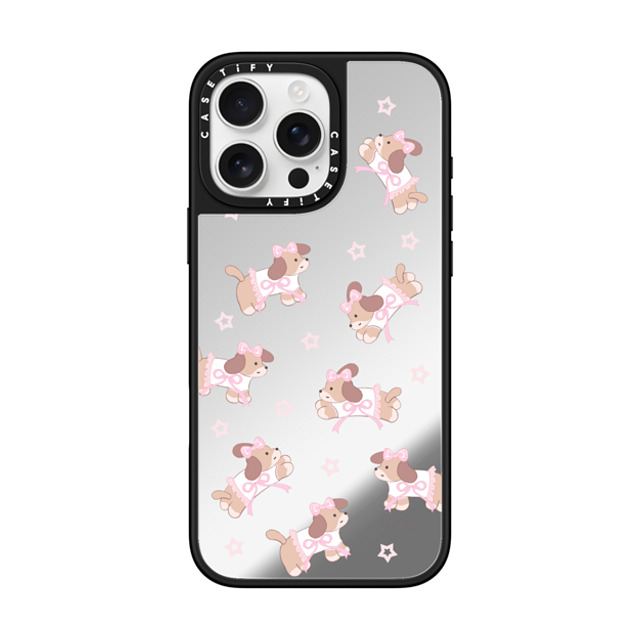 CASETiFY iPhone 16 Pro Max ケース Silver on Black ミラーケース MagSafe対応 Ribbon Puppy hi forest Father's Day CASETiFY iPhone 16 Pro Max ケース Silver on Black ミラーケース MagSafe対応 Ribbon Puppy hi forest Father's Day