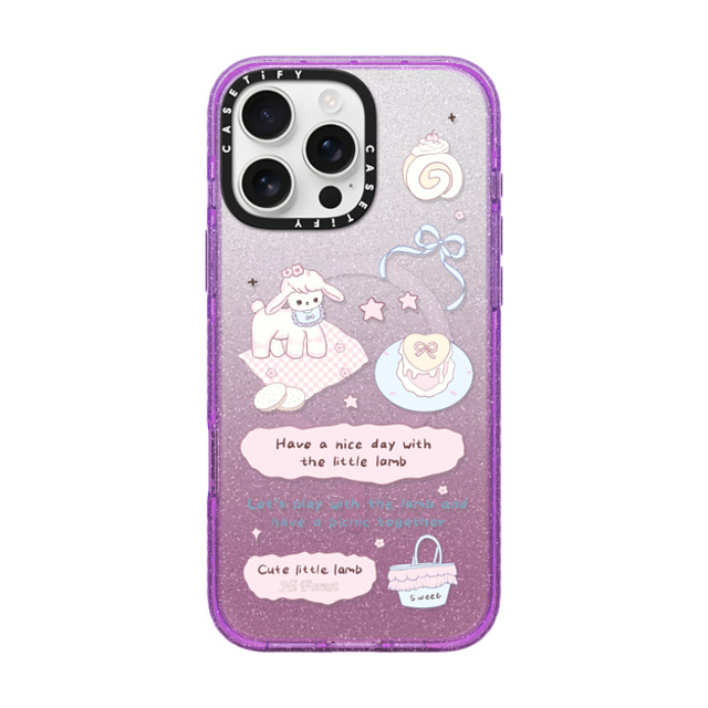 CASETiFY iPhone 16 Pro Max Case Glitter Purple Impact Case MagSafe Compatible My Little Lamb hi forest CASETiFY iPhone 16 Pro Max Case Glitter Purple Impact Case MagSafe Compatible My Little Lamb hi forest