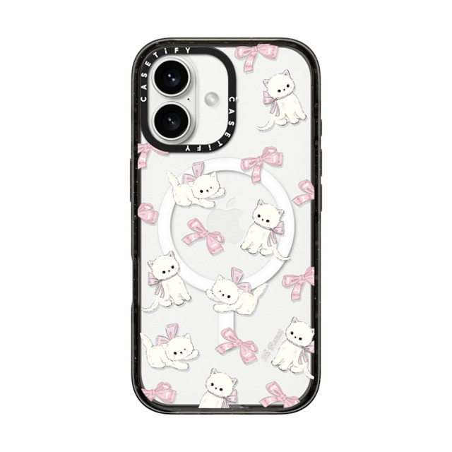 CASETiFY iPhone 16 ケース ブラック インパクトケース MagSafe対応 Ribbon Kitten hi forest Father's Day CASETiFY iPhone 16 ケース ブラック インパクトケース MagSafe対応 Ribbon Kitten hi forest Father's Day