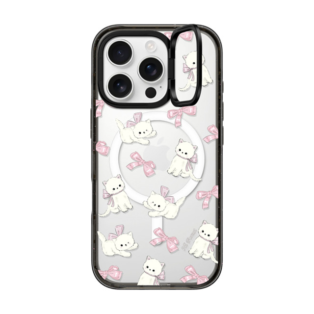 CASETiFY iPhone 16 Pro ケース ブラック インパクトリングスタンドケース MagSafe対応 Ribbon Kitten hi forest Father's Day CASETiFY iPhone 16 Pro ケース ブラック インパクトリングスタンドケース MagSafe対応 Ribbon Kitten hi forest Father's Day