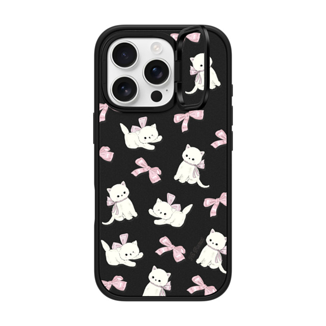 CASETiFY iPhone 16 Pro Case Matte Black インパクトリングスタンドケース MagSafe対応 Ribbon Kitten hi forest CASETiFY iPhone 16 Pro Case Matte Black インパクトリングスタンドケース MagSafe対応 Ribbon Kitten hi forest