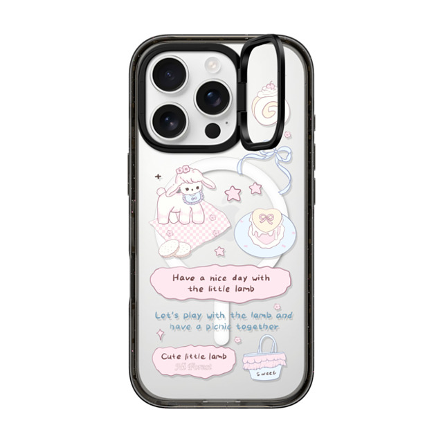 CASETiFY iPhone 16 Pro Case Black インパクトリングスタンドケース MagSafe対応 My Little Lamb hi forest CASETiFY iPhone 16 Pro Case Black インパクトリングスタンドケース MagSafe対応 My Little Lamb hi forest
