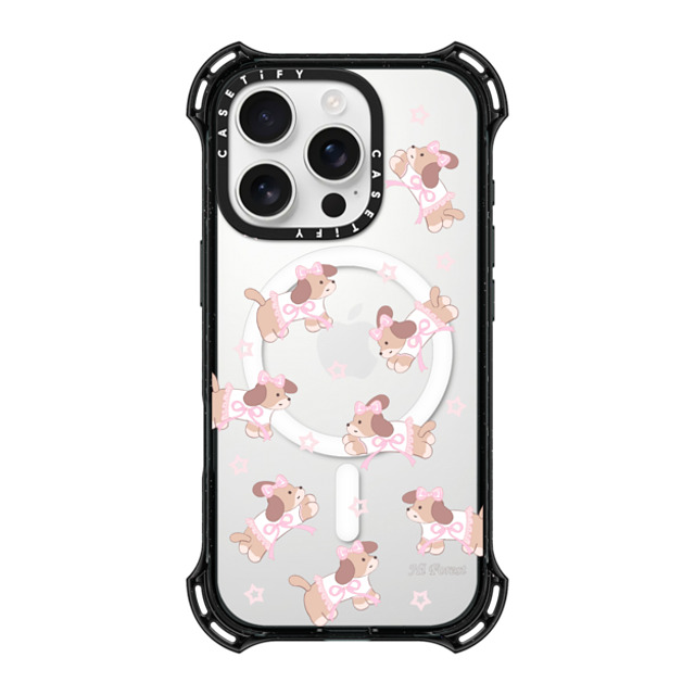 CASETiFY iPhone 16 Pro Case Black バウンスケース Ribbon Puppy hi forest CASETiFY iPhone 16 Pro Case Black バウンスケース Ribbon Puppy hi forest