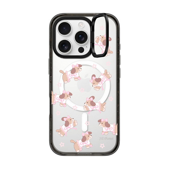 CASETiFY iPhone 16 Pro ケース ブラック インパクトリングスタンドケース MagSafe対応 Ribbon Puppy hi forest Father's Day CASETiFY iPhone 16 Pro ケース ブラック インパクトリングスタンドケース MagSafe対応 Ribbon Puppy hi forest Father's Day