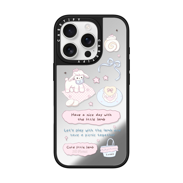 CASETiFY iPhone 16 Pro Case Silver on Black ミラーケース MagSafe対応 My Little Lamb hi forest CASETiFY iPhone 16 Pro Case Silver on Black ミラーケース MagSafe対応 My Little Lamb hi forest