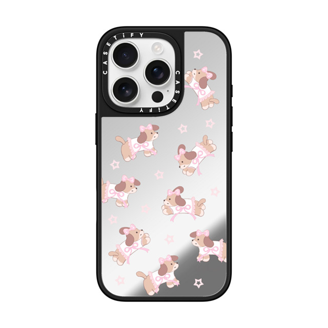 CASETiFY iPhone 16 Pro ケース Silver on Black ミラーケース MagSafe対応 Ribbon Puppy hi forest Father's Day CASETiFY iPhone 16 Pro ケース Silver on Black ミラーケース MagSafe対応 Ribbon Puppy hi forest Father's Day