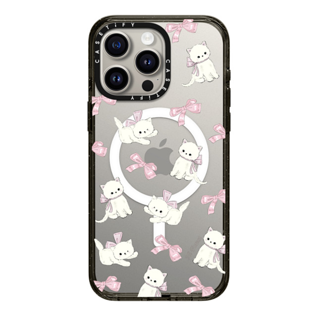 CASETiFY iPhone 15 Pro Max Case Black Impact Case MagSafe Compatible Ribbon Kitten hi forest CASETiFY iPhone 15 Pro Max Case Black Impact Case MagSafe Compatible Ribbon Kitten hi forest