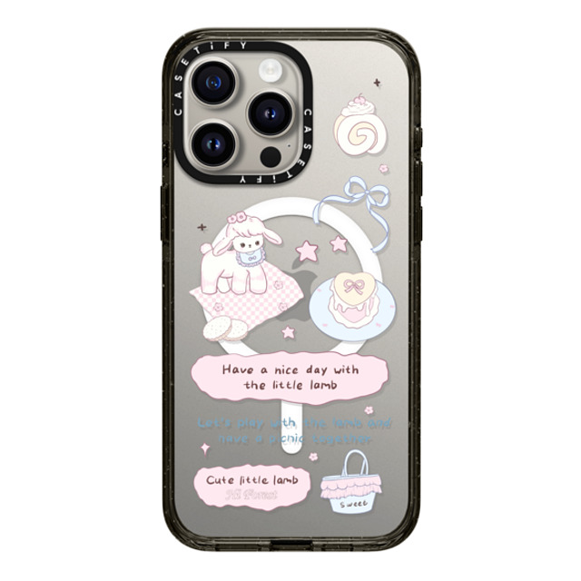 CASETiFY iPhone 15 Pro Max Case Black Impact Case MagSafe Compatible My Little Lamb hi forest CASETiFY iPhone 15 Pro Max Case Black Impact Case MagSafe Compatible My Little Lamb hi forest
