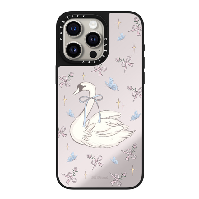 CASETiFY iPhone 15 Pro Max Case Silver on Black ミラーケース MagSafe対応 Swan Dance hi forest CASETiFY iPhone 15 Pro Max Case Silver on Black ミラーケース MagSafe対応 Swan Dance hi forest