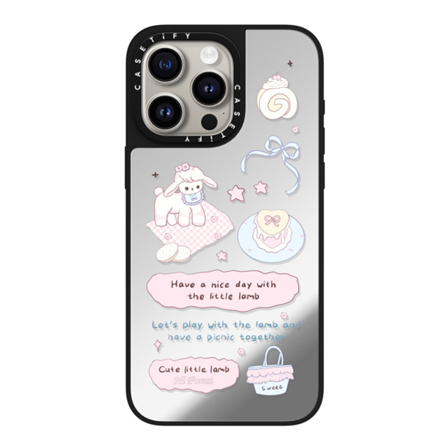 CASETiFY iPhone 15 Pro Max Case Silver on Black ミラーケース MagSafe対応 My Little Lamb hi forest CASETiFY iPhone 15 Pro Max Case Silver on Black ミラーケース MagSafe対応 My Little Lamb hi forest
