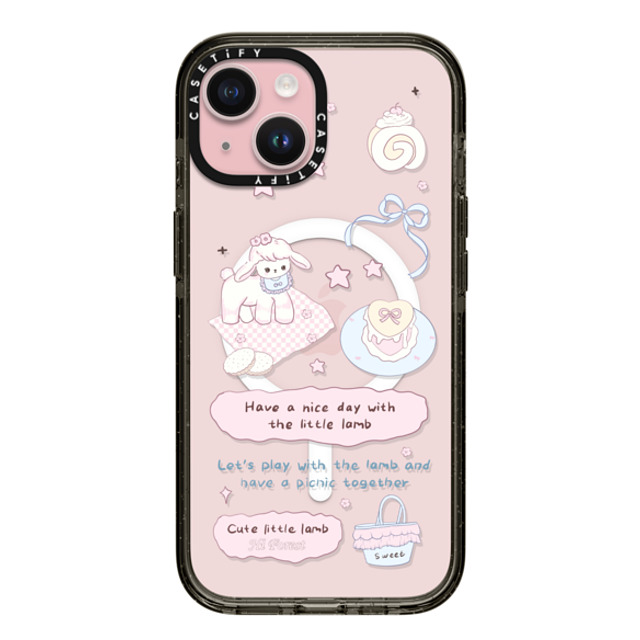 CASETiFY iPhone 15 Case Black Impact Case MagSafe Compatible My Little Lamb hi forest CASETiFY iPhone 15 Case Black Impact Case MagSafe Compatible My Little Lamb hi forest
