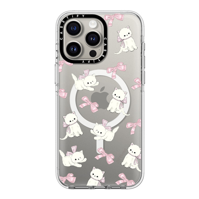 CASETiFY iPhone 15 Pro Max Case Clear Clear Case MagSafe Compatible Ribbon Kitten hi forest CASETiFY iPhone 15 Pro Max Case Clear Clear Case MagSafe Compatible Ribbon Kitten hi forest
