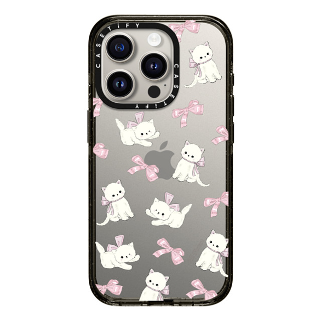 CASETiFY iPhone 15 Pro Case Black Impact Case Ribbon Kitten hi forest CASETiFY iPhone 15 Pro Case Black Impact Case Ribbon Kitten hi forest