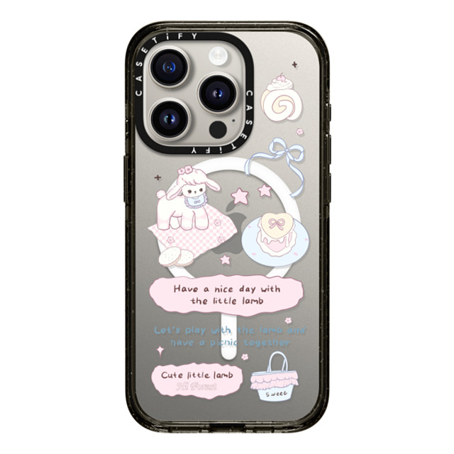 CASETiFY iPhone 15 Pro Case Black Impact Case MagSafe Compatible My Little Lamb hi forest CASETiFY iPhone 15 Pro Case Black Impact Case MagSafe Compatible My Little Lamb hi forest