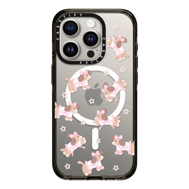 CASETiFY iPhone 15 Pro Case Black Impact Case MagSafe Compatible Ribbon Puppy hi forest Back to School CASETiFY iPhone 15 Pro Case Black Impact Case MagSafe Compatible Ribbon Puppy hi forest Back to School