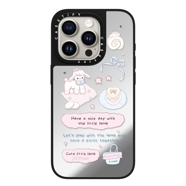 CASETiFY iPhone 15 Pro Case Silver on Black ミラーケース MagSafe対応 My Little Lamb hi forest CASETiFY iPhone 15 Pro Case Silver on Black ミラーケース MagSafe対応 My Little Lamb hi forest
