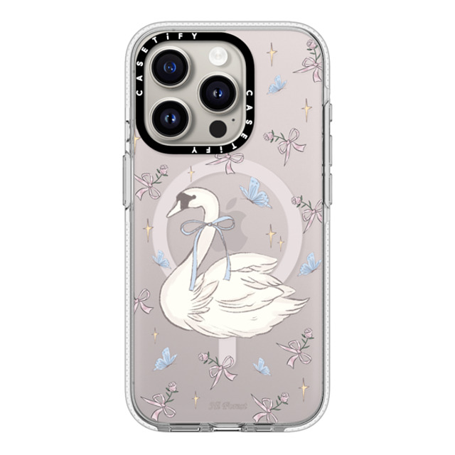 CASETiFY iPhone 15 Pro Case Clear Clear Case MagSafe Compatible Swan Dance hi forest CASETiFY iPhone 15 Pro Case Clear Clear Case MagSafe Compatible Swan Dance hi forest