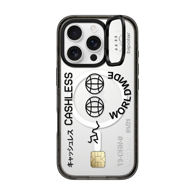 Ignorance1 x CASETiFY iPhone 16 Pro ケース ブラック インパクトリングスタンドケース MagSafe対応 Cashless Card